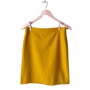 J. Crew Wool Blend Yellow Pencil Skirt